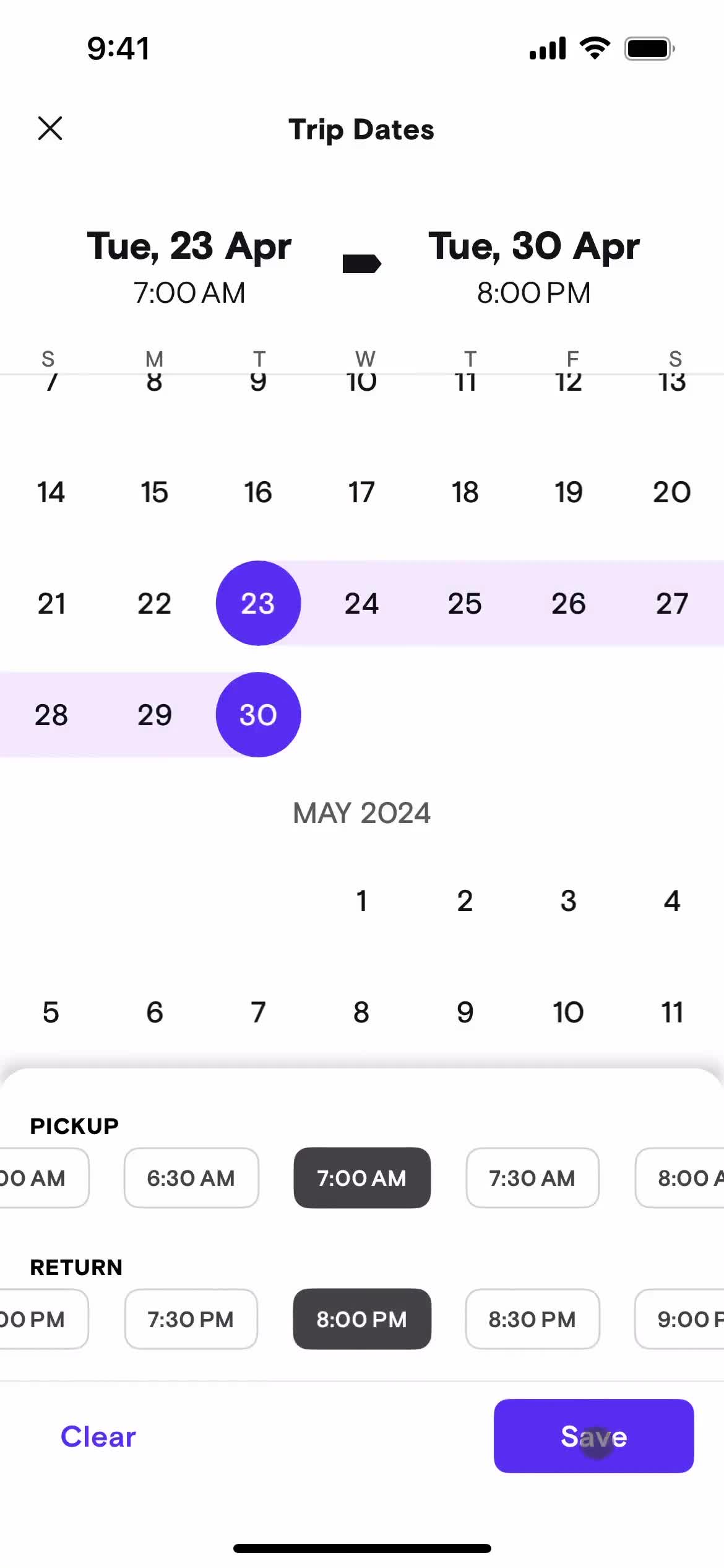 Booking a ride screenshot