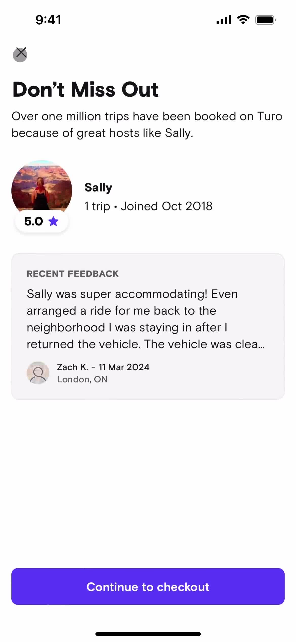 Booking a ride screenshot