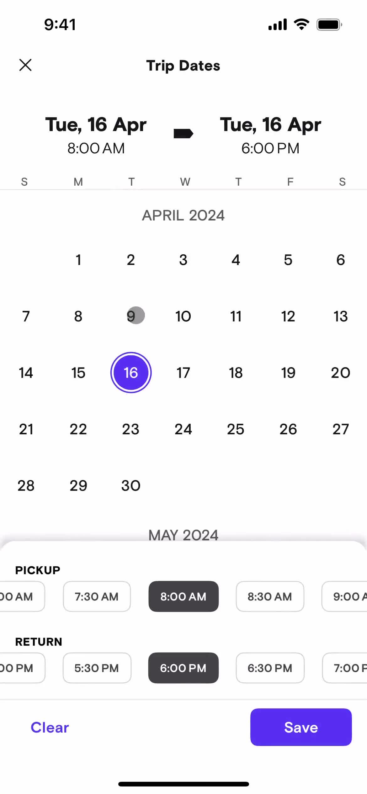 Booking a ride screenshot