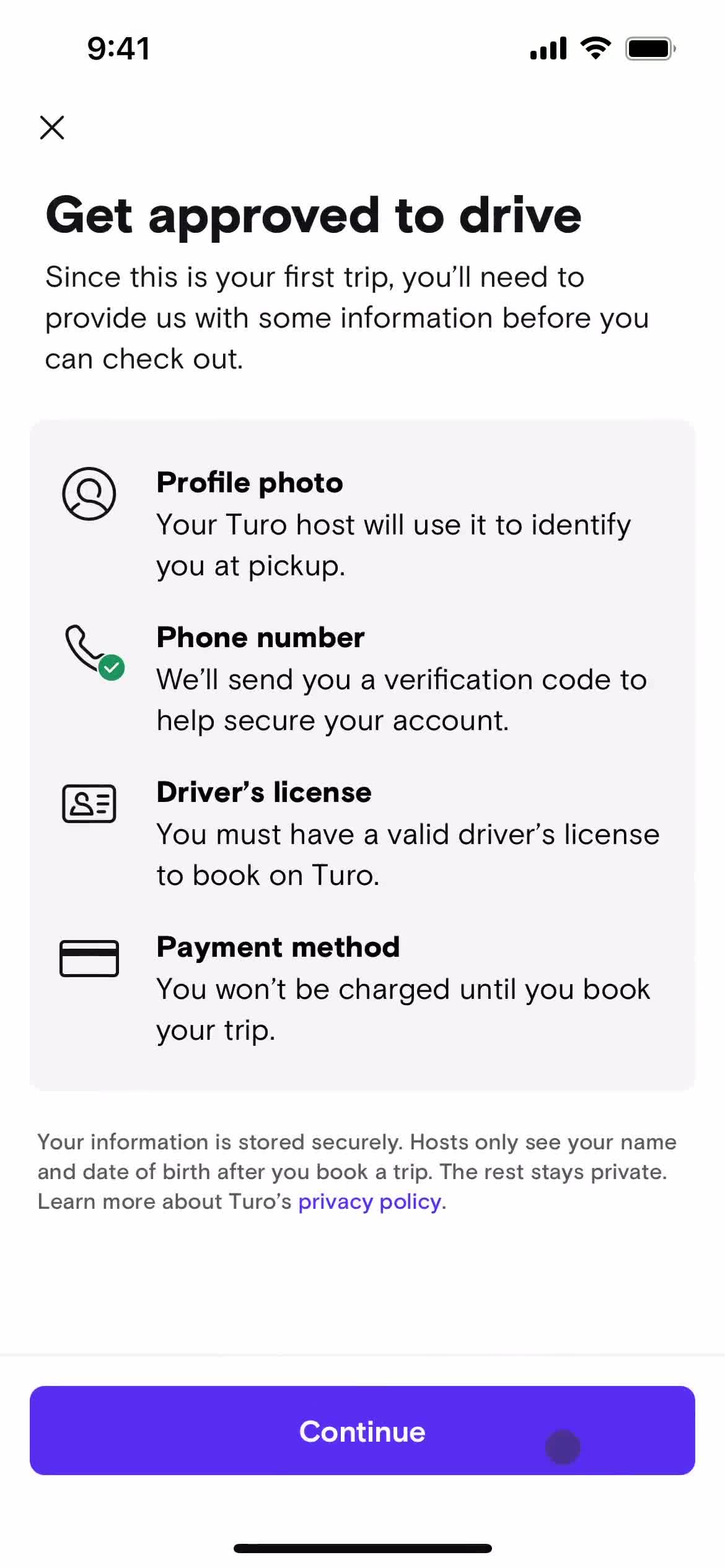 Booking a ride screenshot