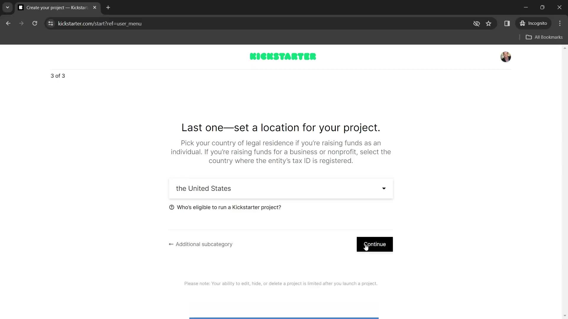 Creating a project screenshot