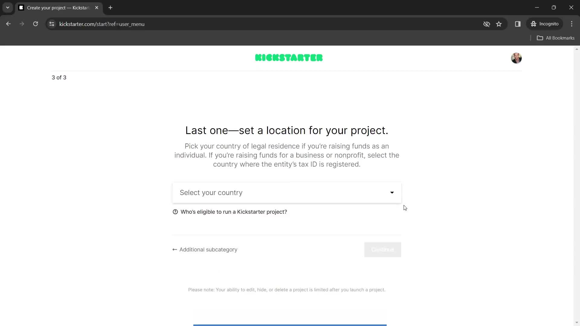 Creating a project screenshot