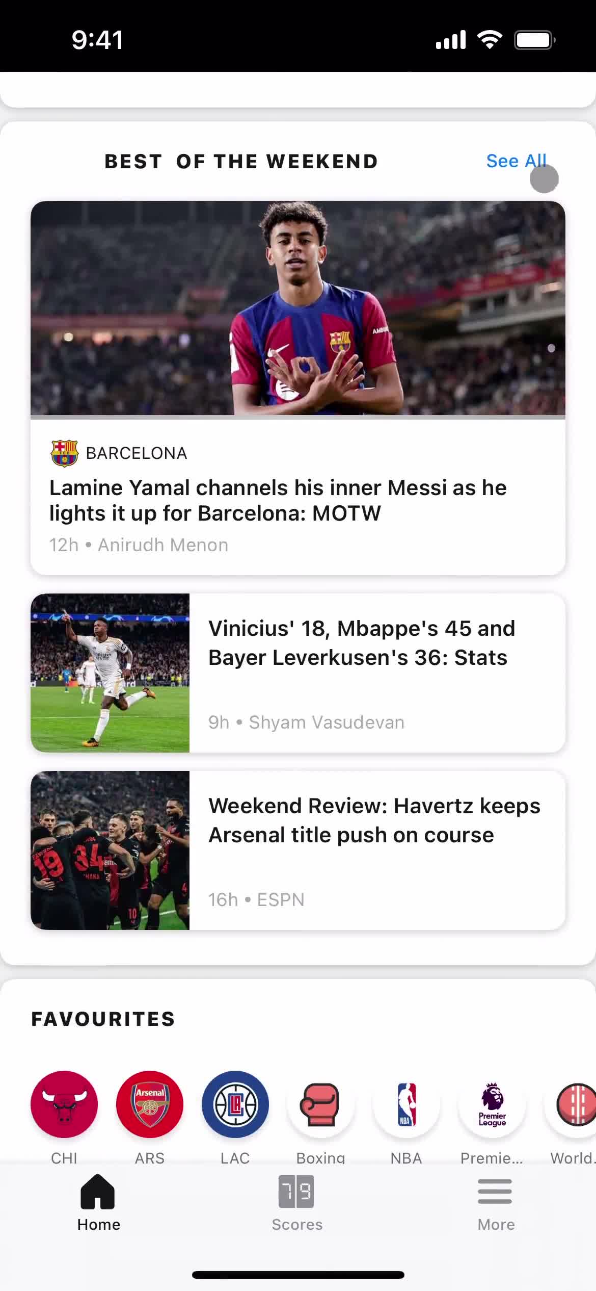 Discovering content on ESPN video thumbnail