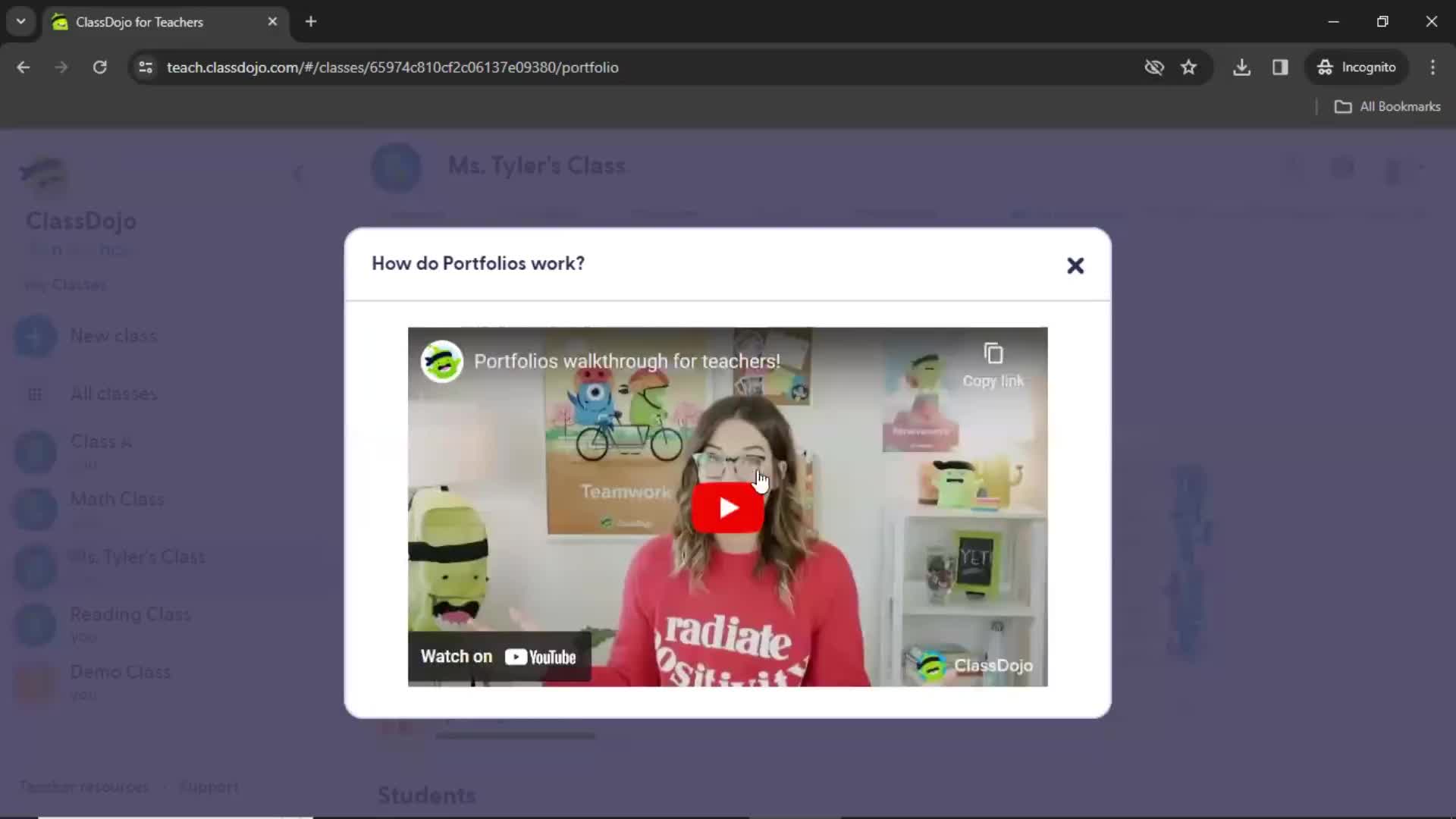 General browsing on ClassDojo video thumbnail