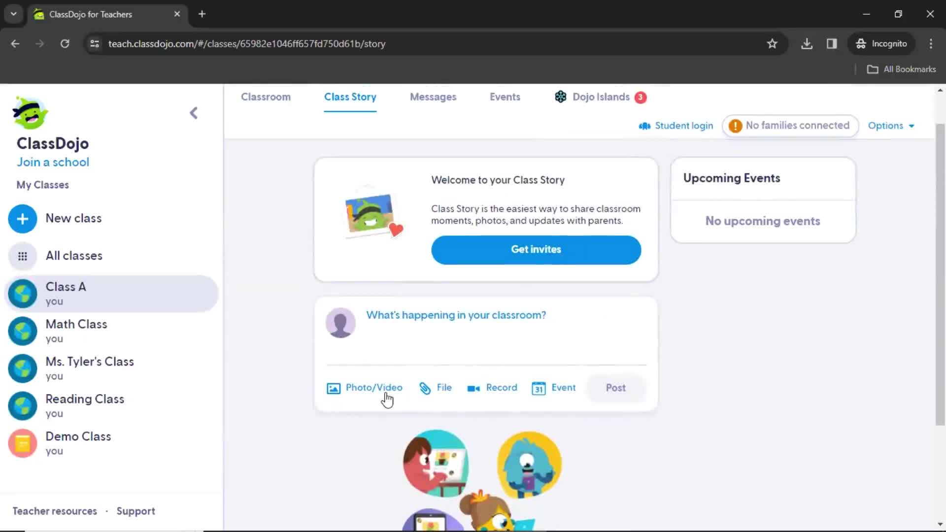 General browsing on ClassDojo video thumbnail