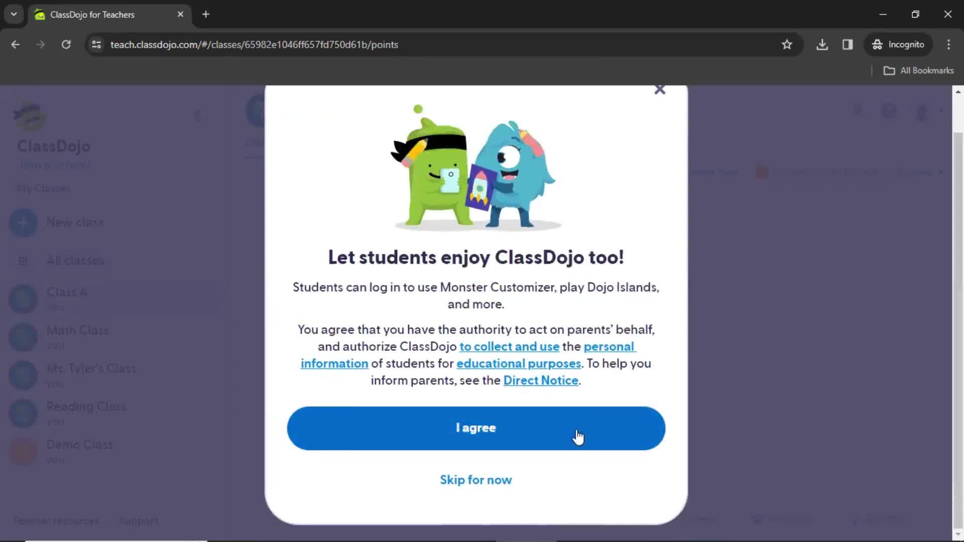 General browsing on ClassDojo video thumbnail