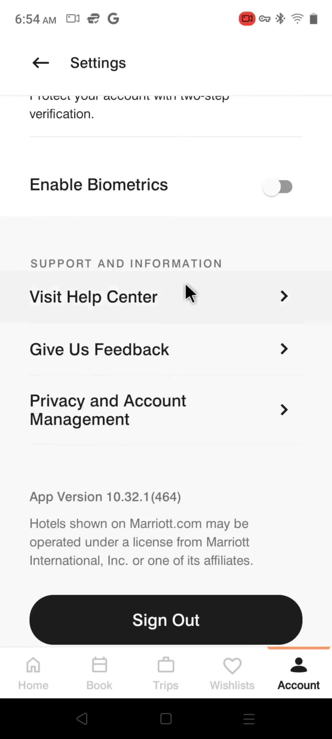 Help center screenshot