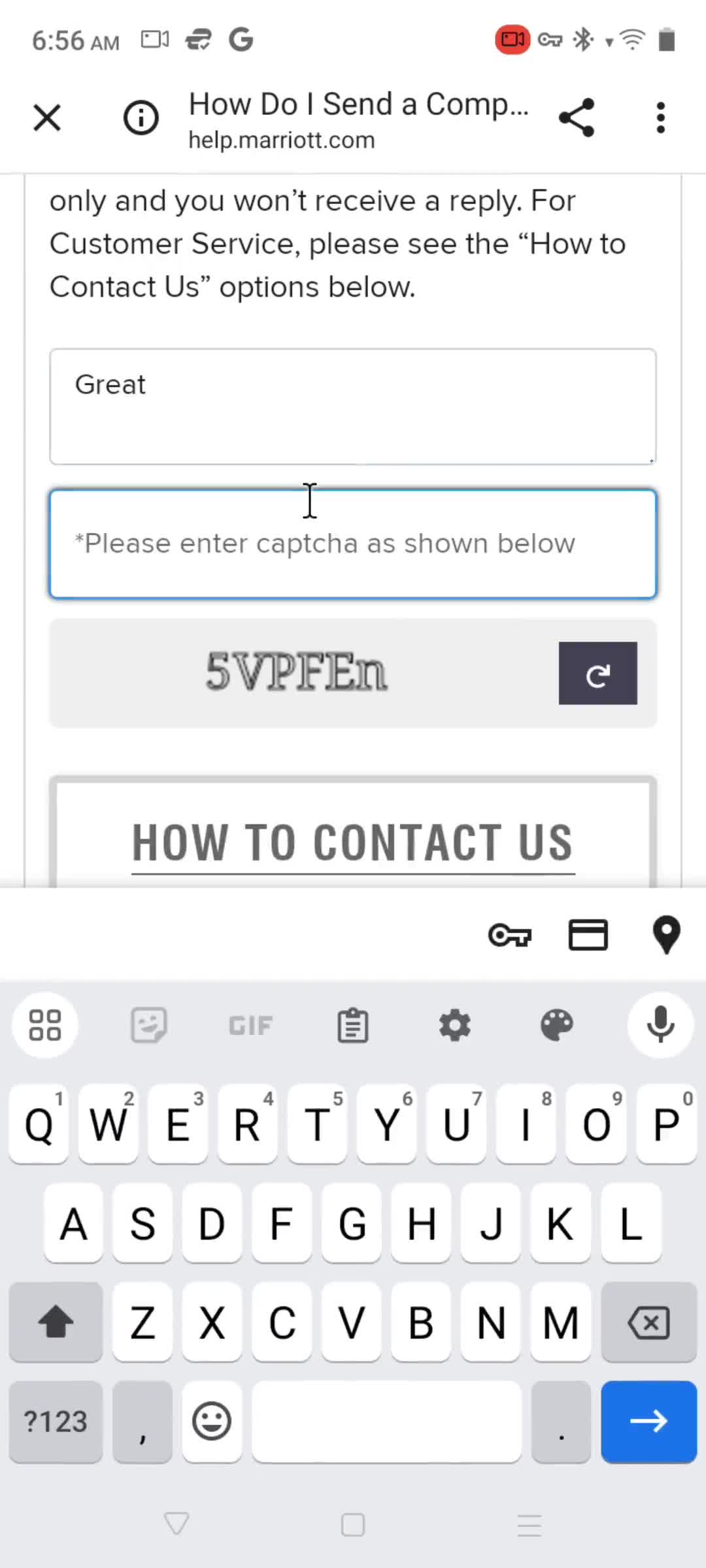 Help center screenshot