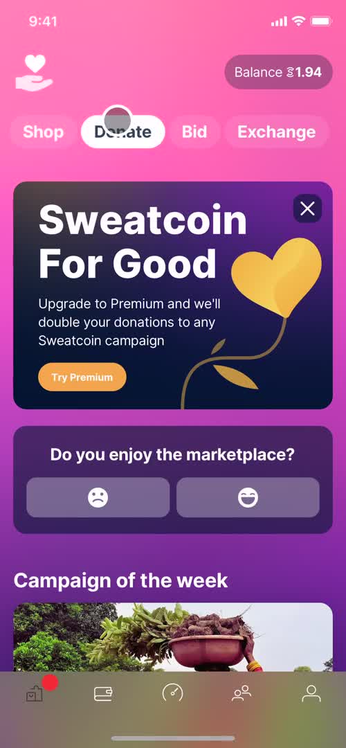 General browsing on Sweatcoin video thumbnail