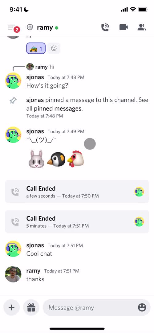 Screenshot of Chat on General browsing on Discord user flow
