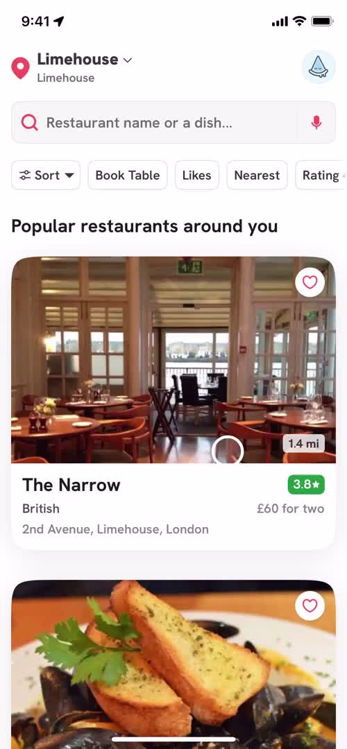 Screenshot of Home on General browsing on Zomato user flow