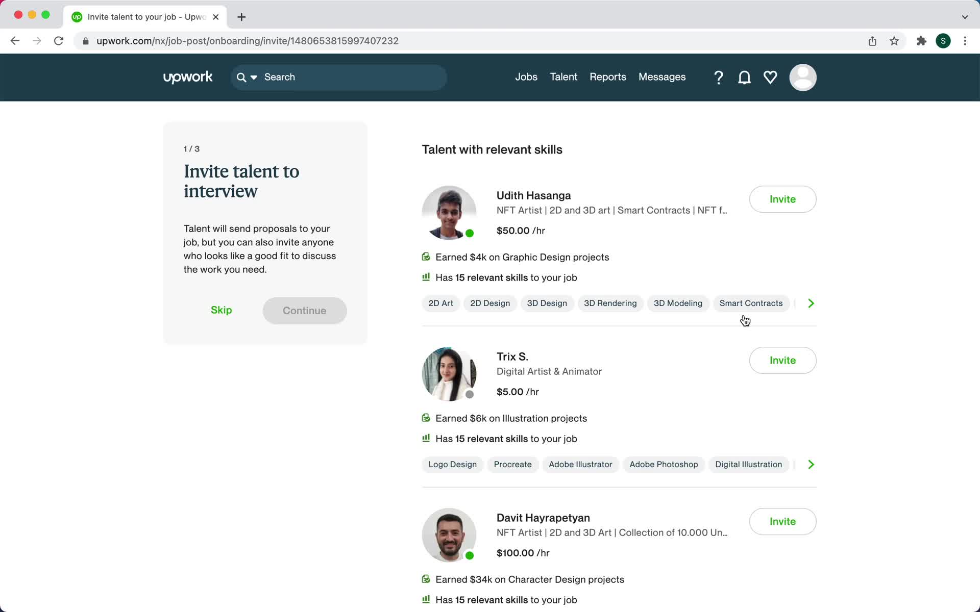 Upwork user flows