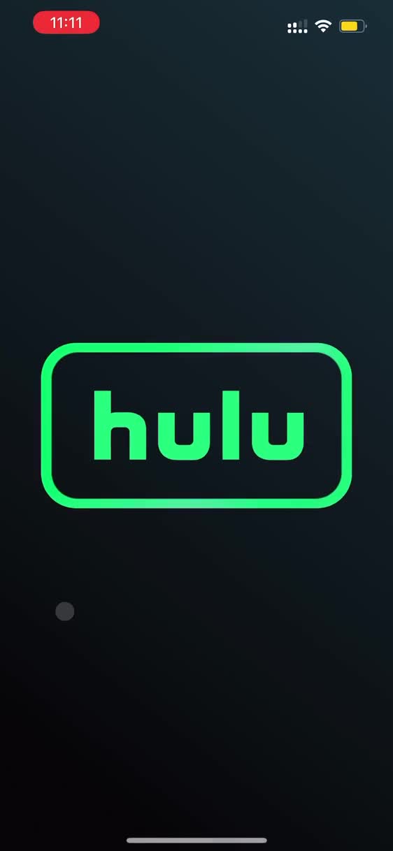 Screenshot of Splash screen on General browsing on Hulu user flow