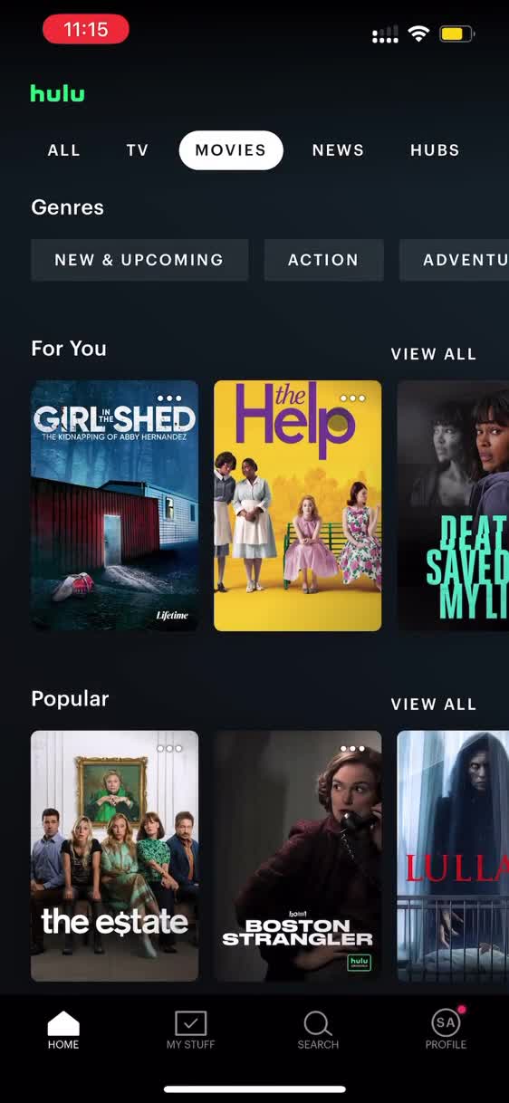 General browsing on Hulu video thumbnail