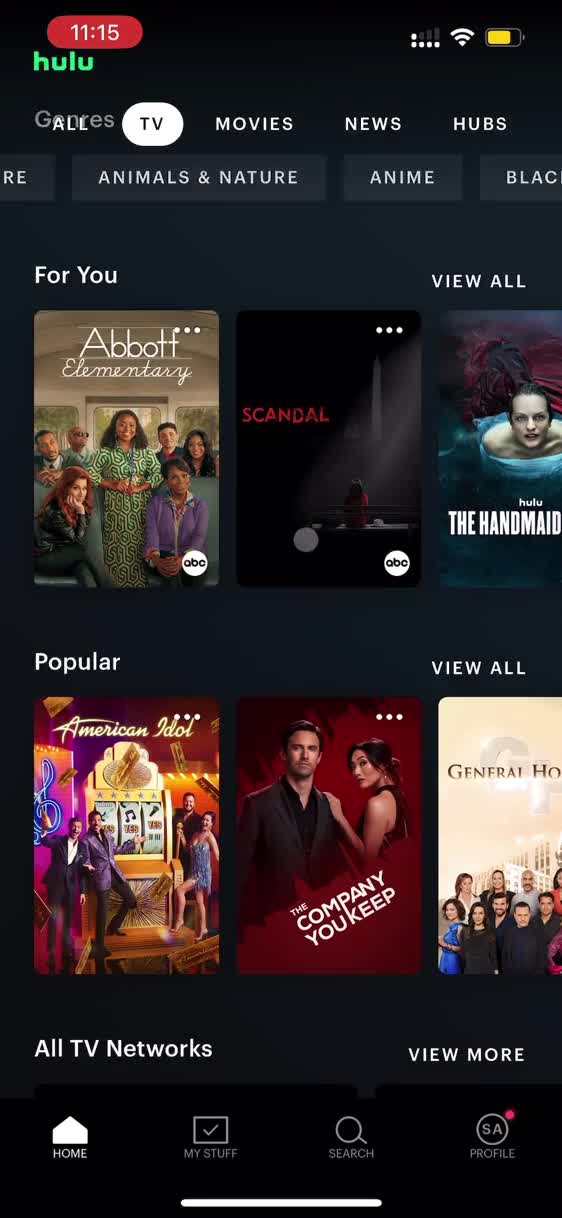 General browsing on Hulu video thumbnail