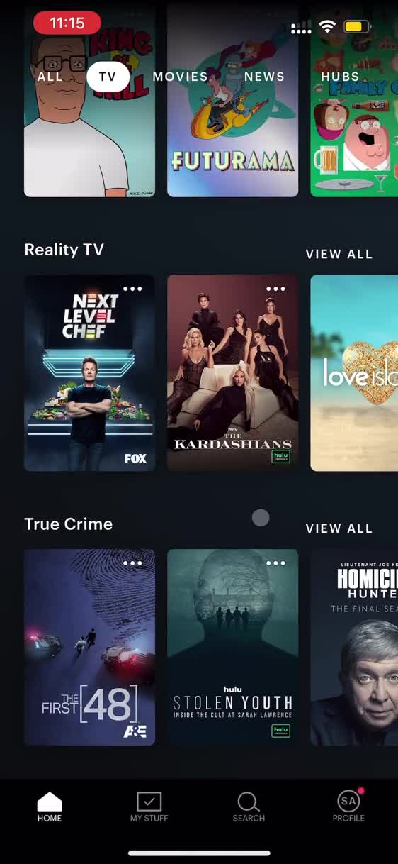 General browsing on Hulu video thumbnail