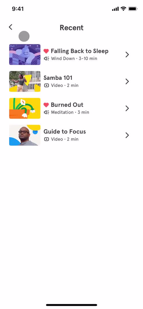 General browsing on Headspace video thumbnail