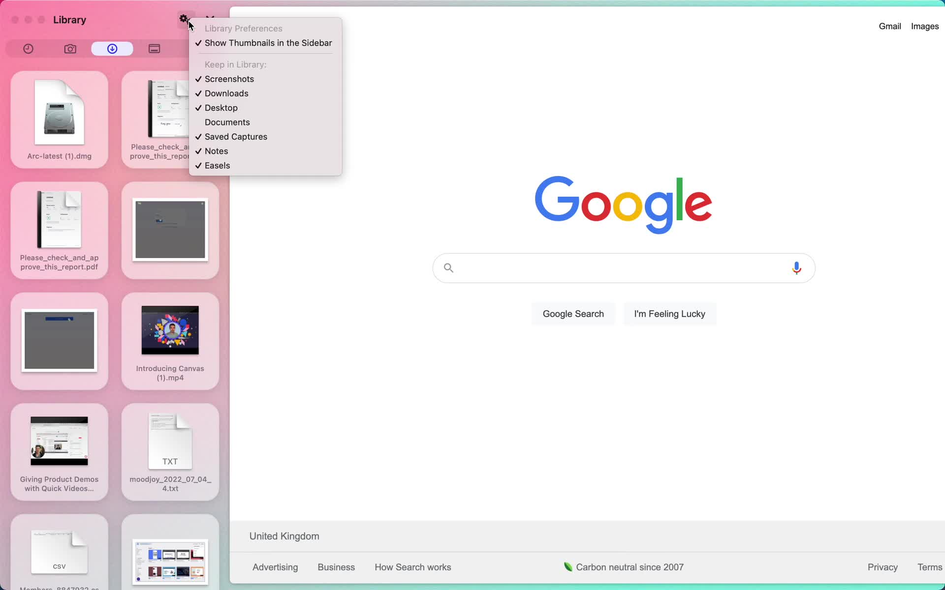 General browsing screenshot