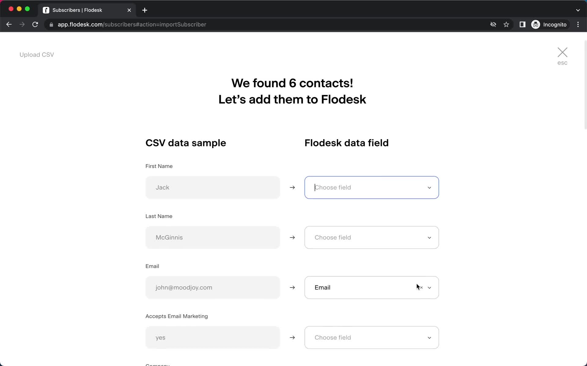 CSV import on Flodesk video thumbnail