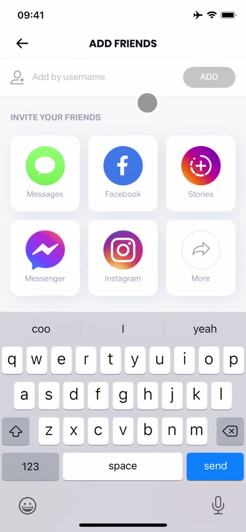 Adding a friend screenshot