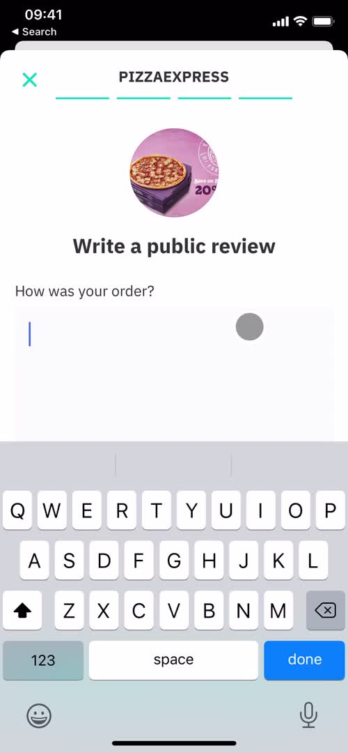 Leaving a review screenshot