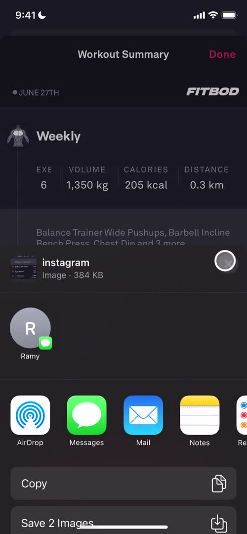 Tracking activity screenshot