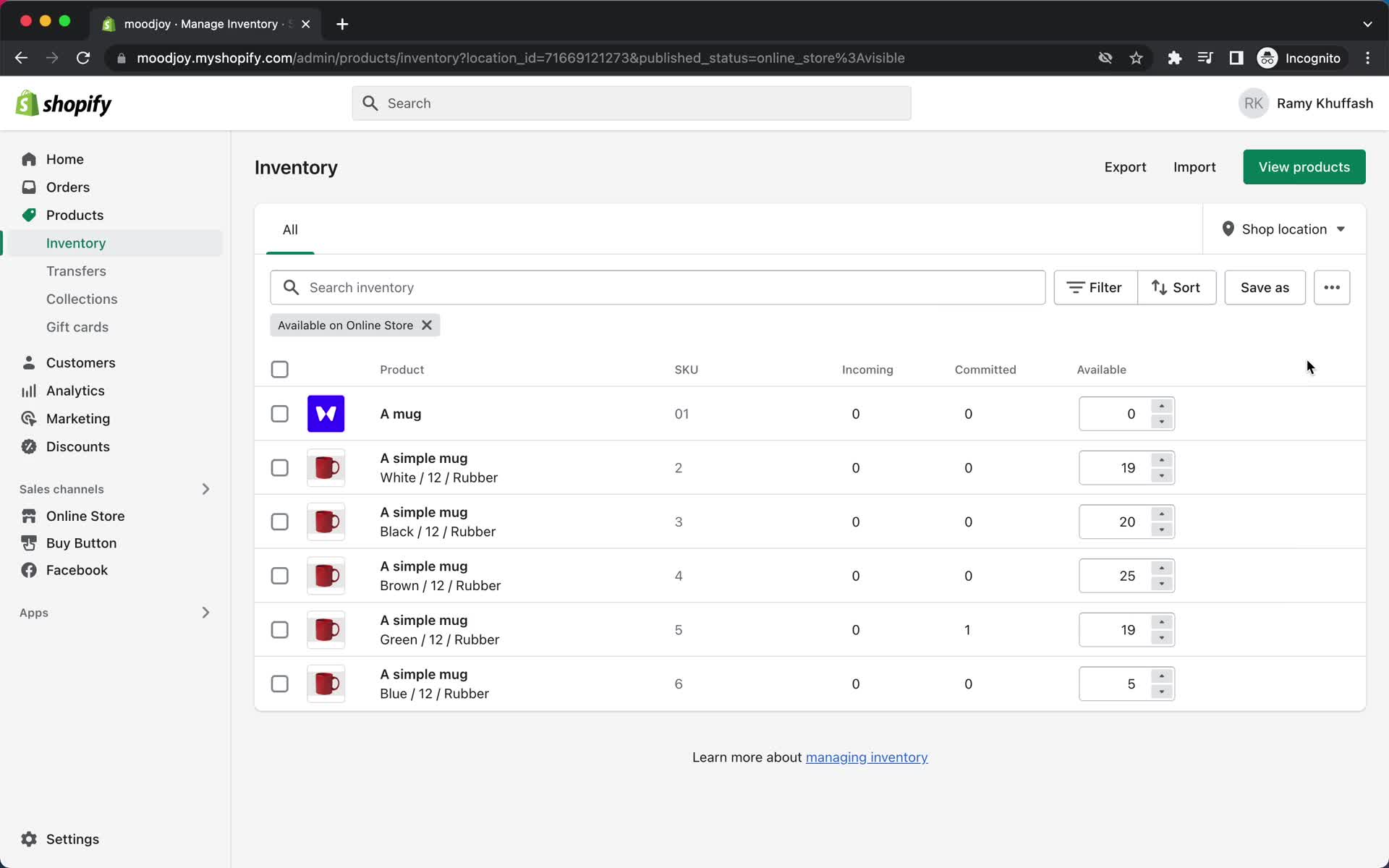 Inventory Management screenshot