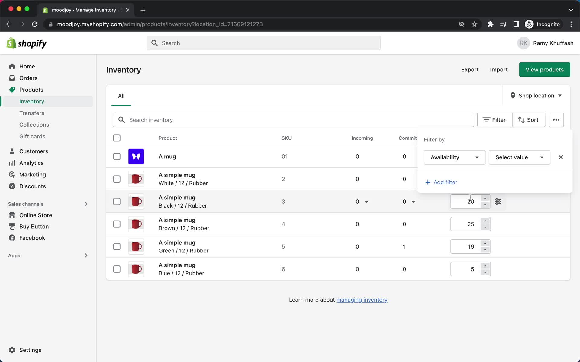 Inventory Management screenshot