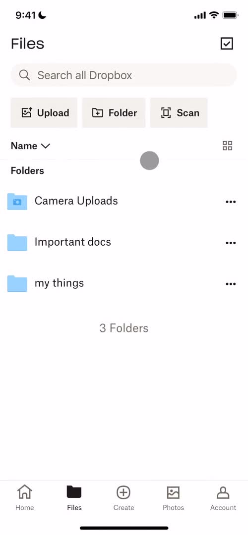 Managing files screenshot