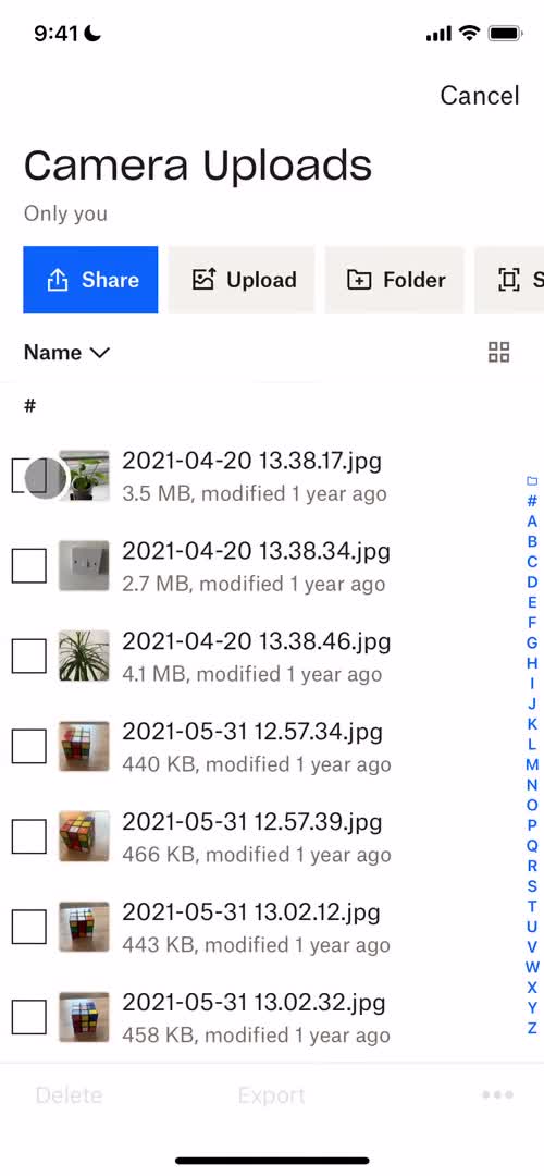 Managing files screenshot