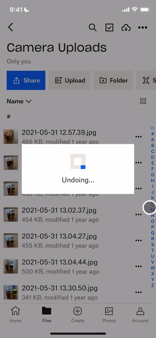 Managing files screenshot