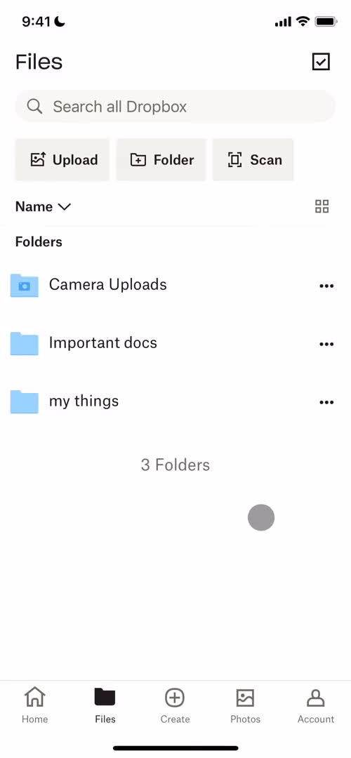 Managing files screenshot