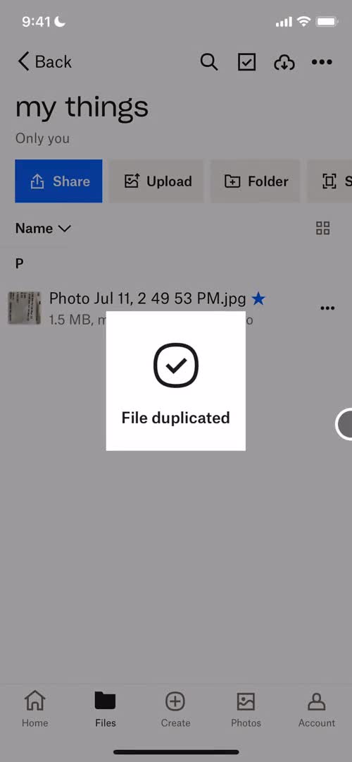 Managing files screenshot