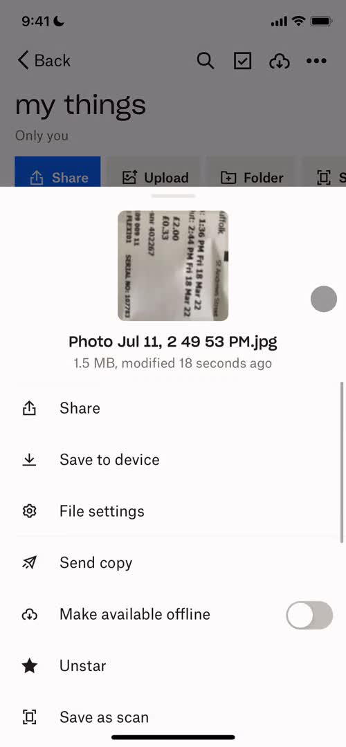 Managing files screenshot