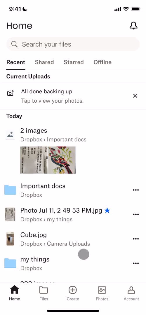 Managing files screenshot