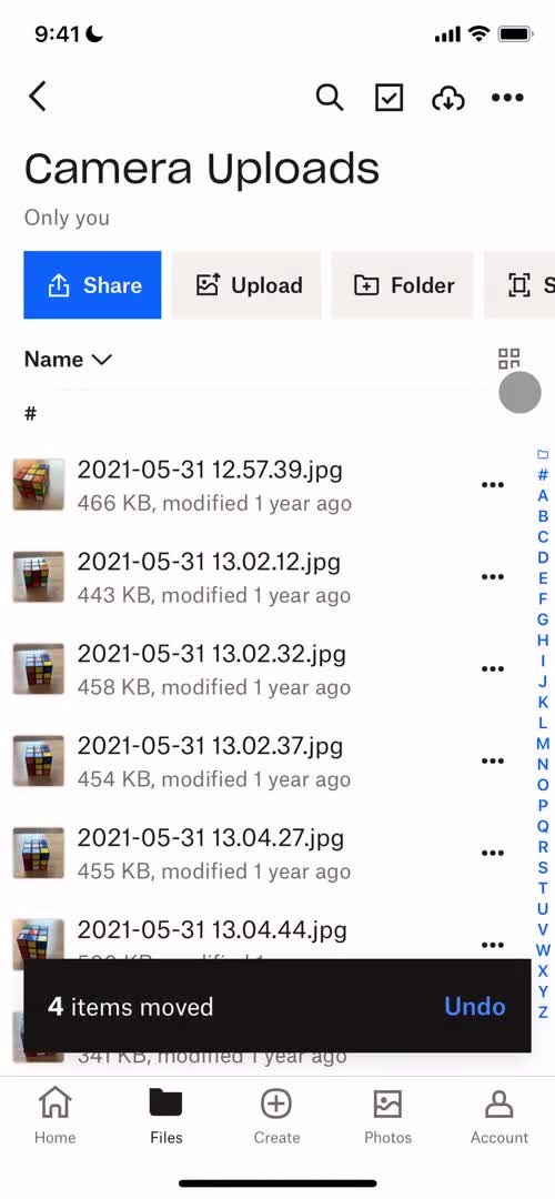 Managing files screenshot