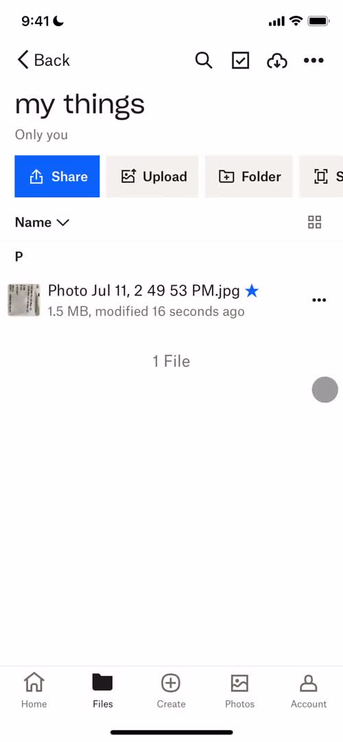 Managing files screenshot