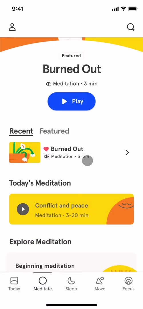 Meditation screenshot