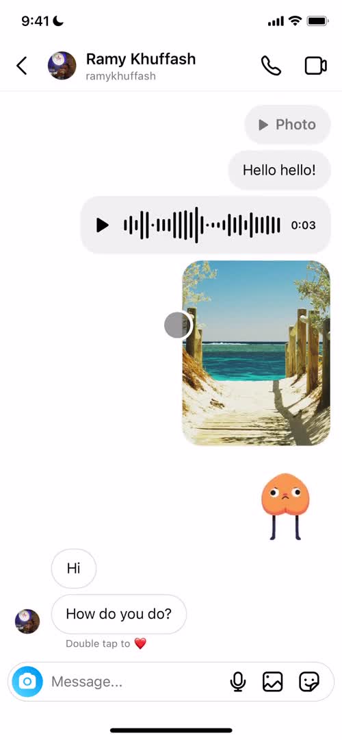 Sending messages screenshot