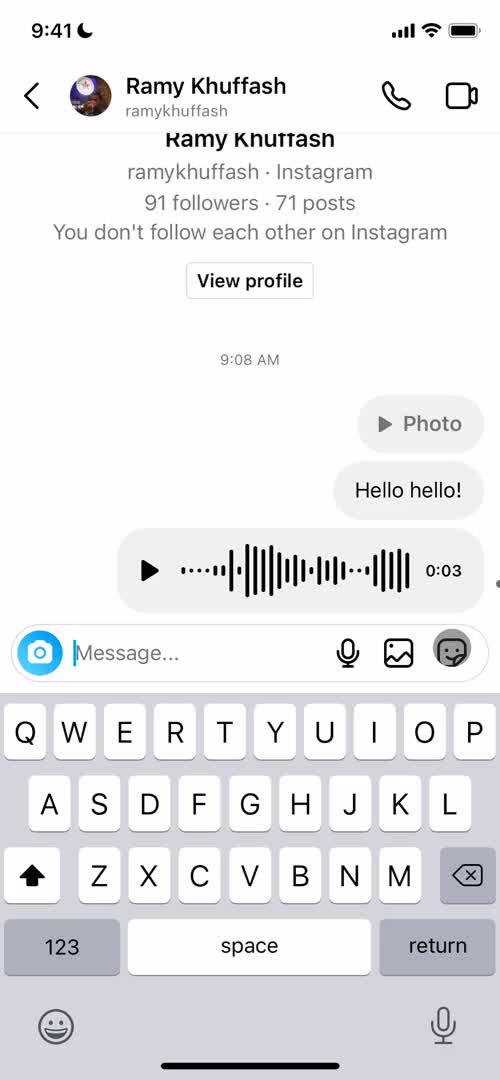 Sending messages screenshot