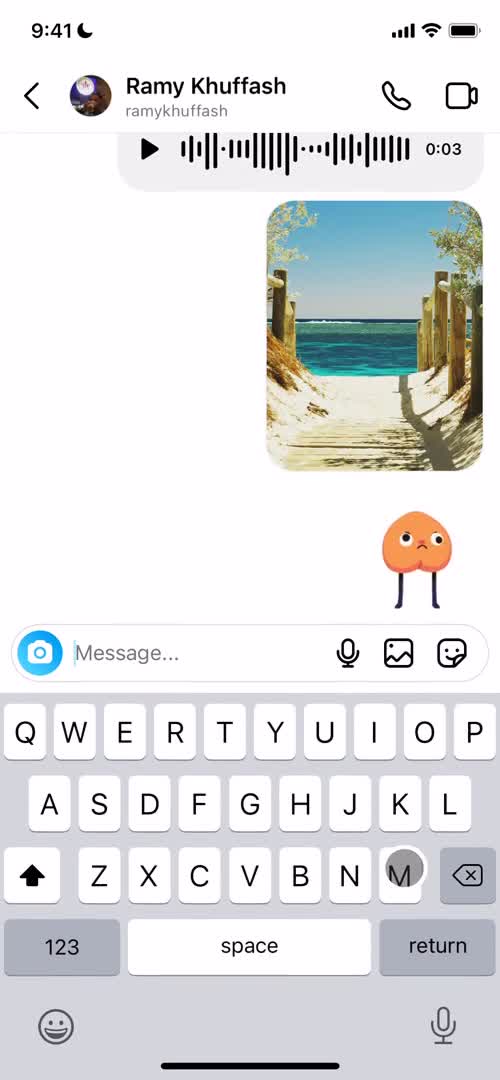 Sending messages screenshot