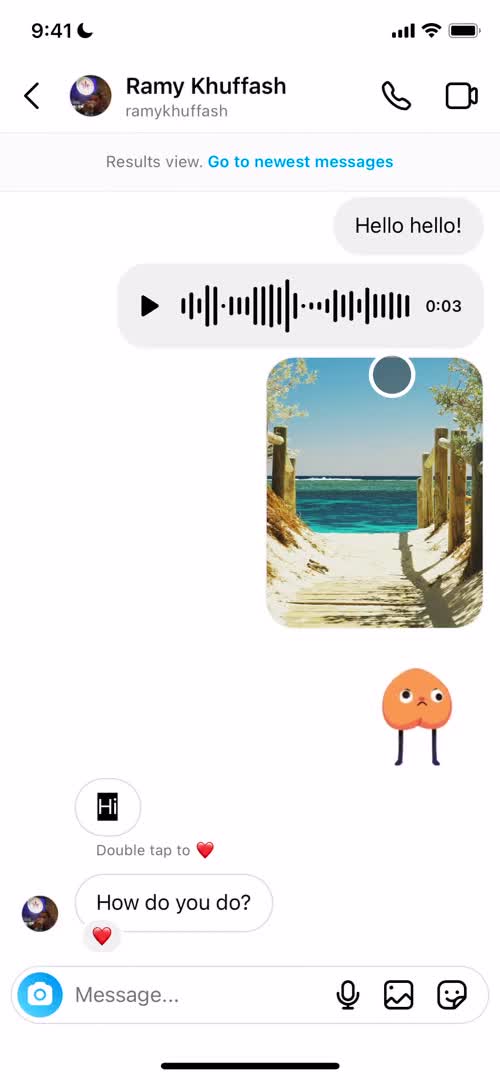 Sending messages screenshot