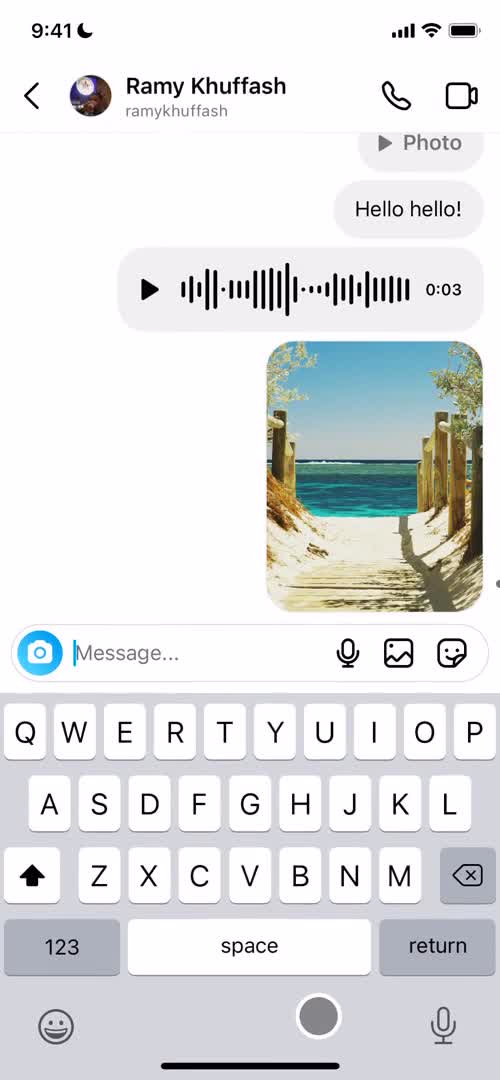 Sending messages screenshot