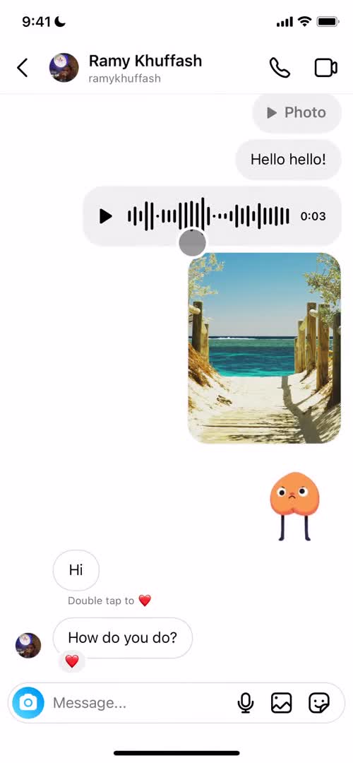 Sending messages screenshot