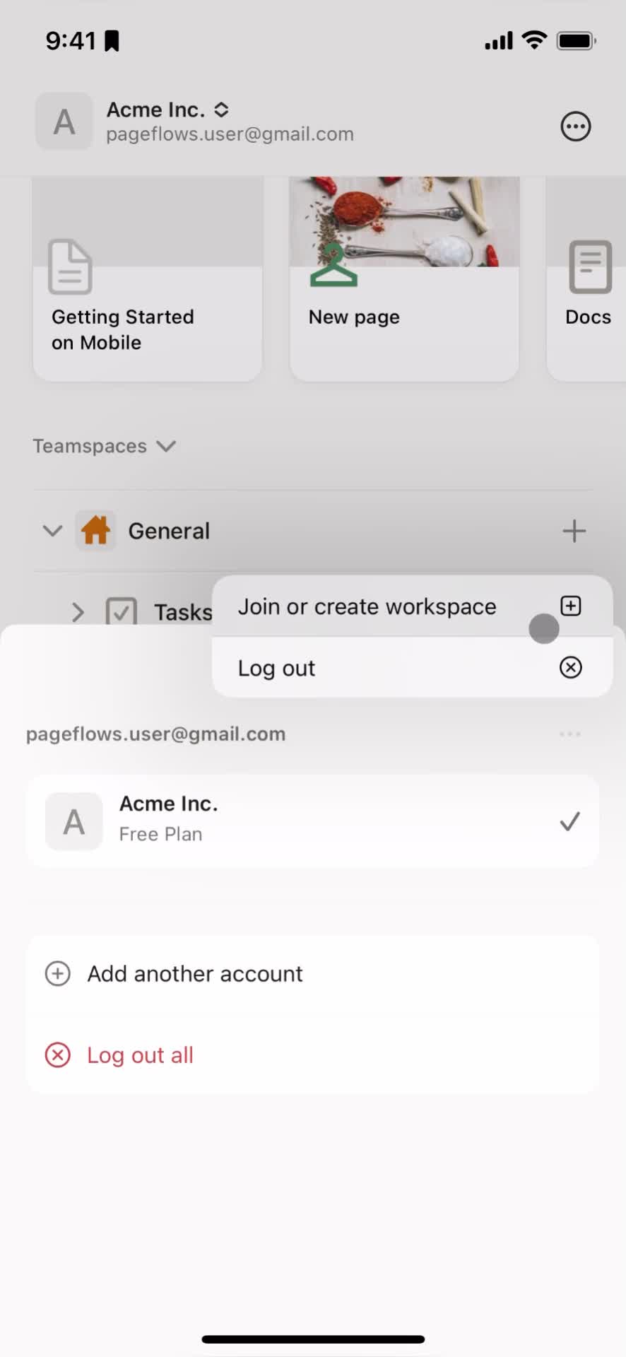 Creating a workspace screenshot