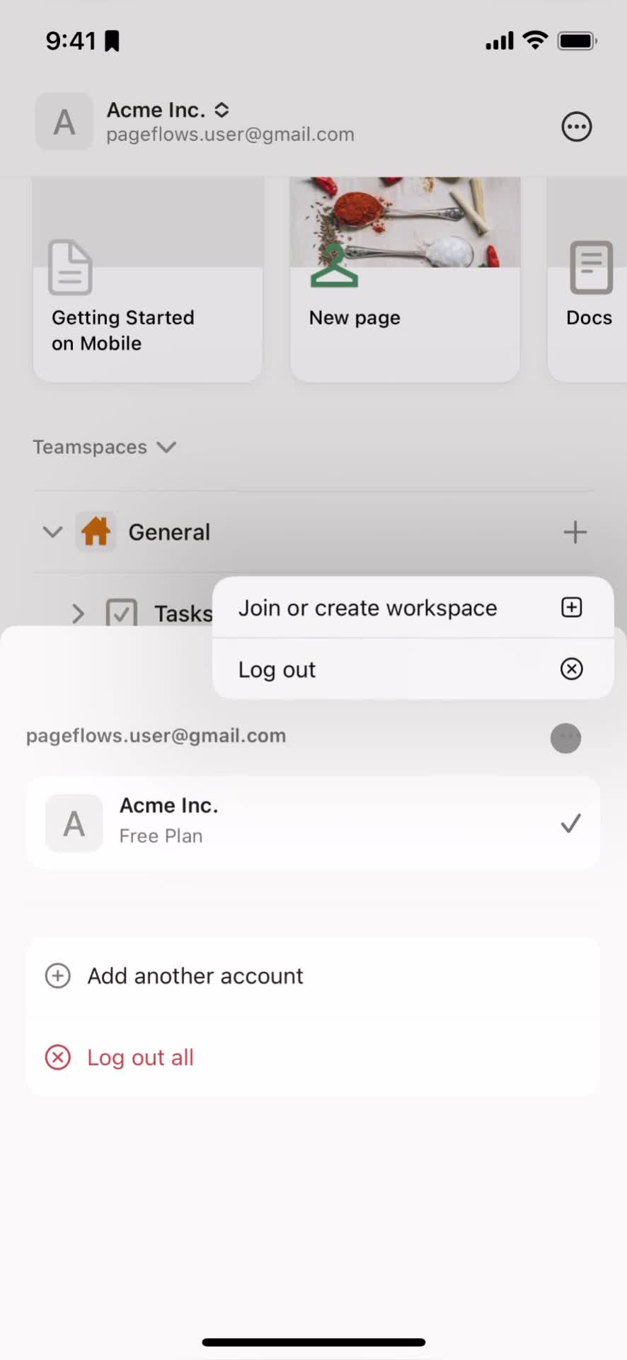 Creating a workspace screenshot