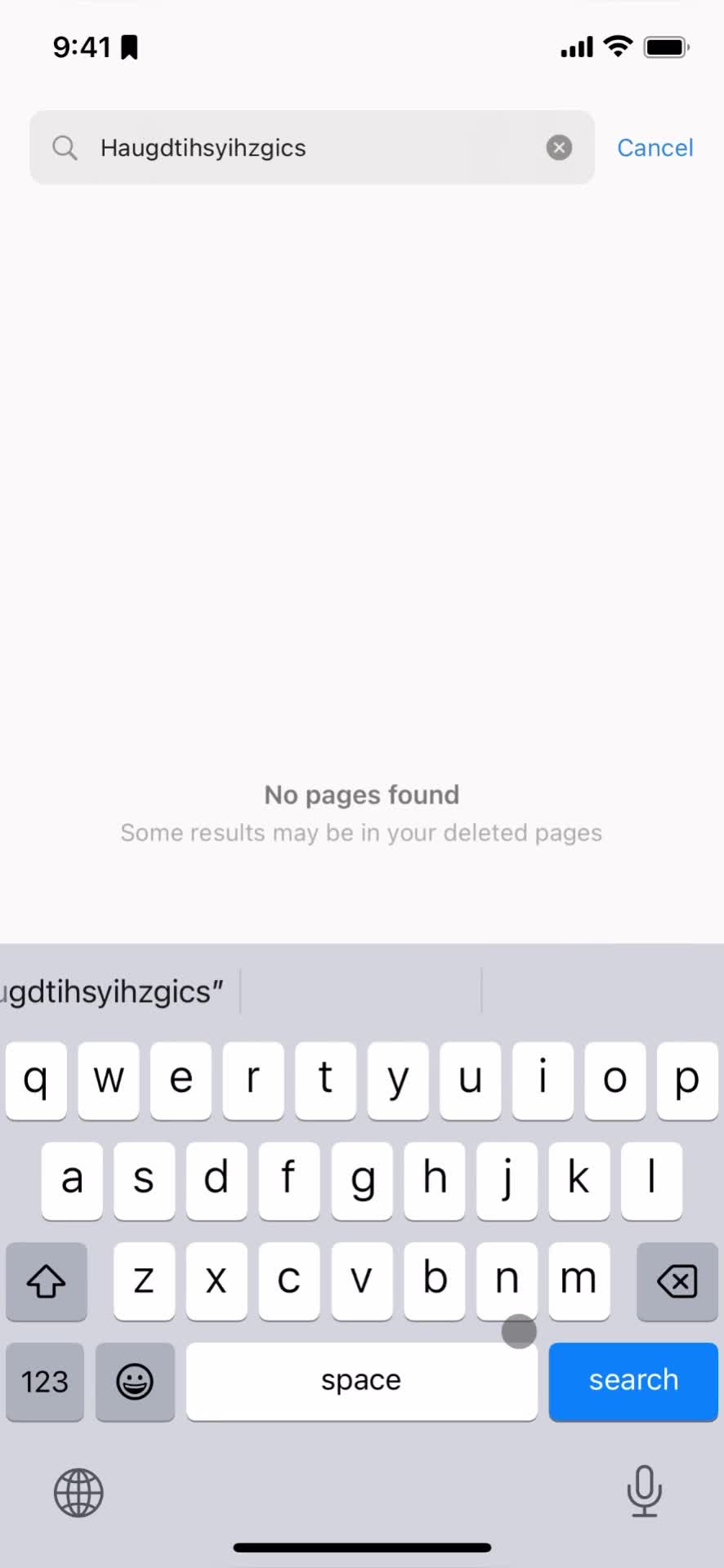 Searching screenshot