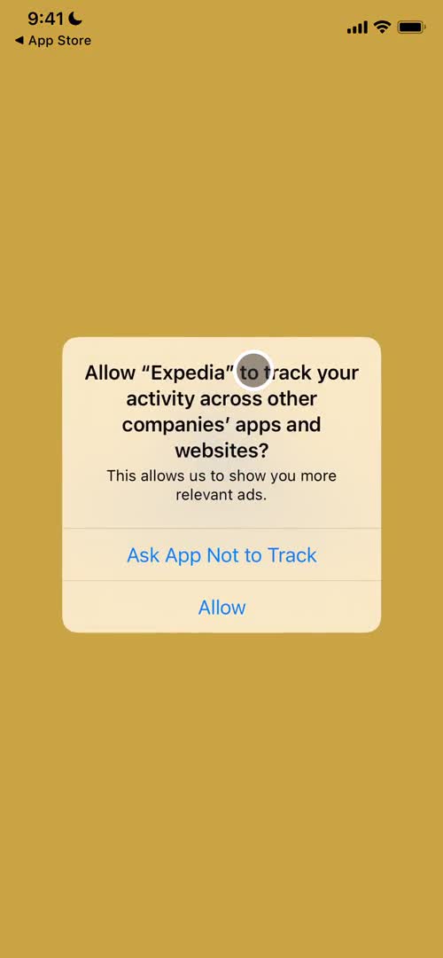 Expedia enable tracking screenshot