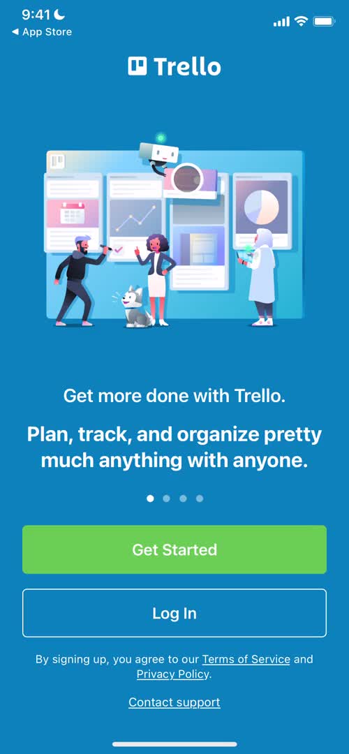 Screenshot of Start screen on Onboarding on Trello user flow