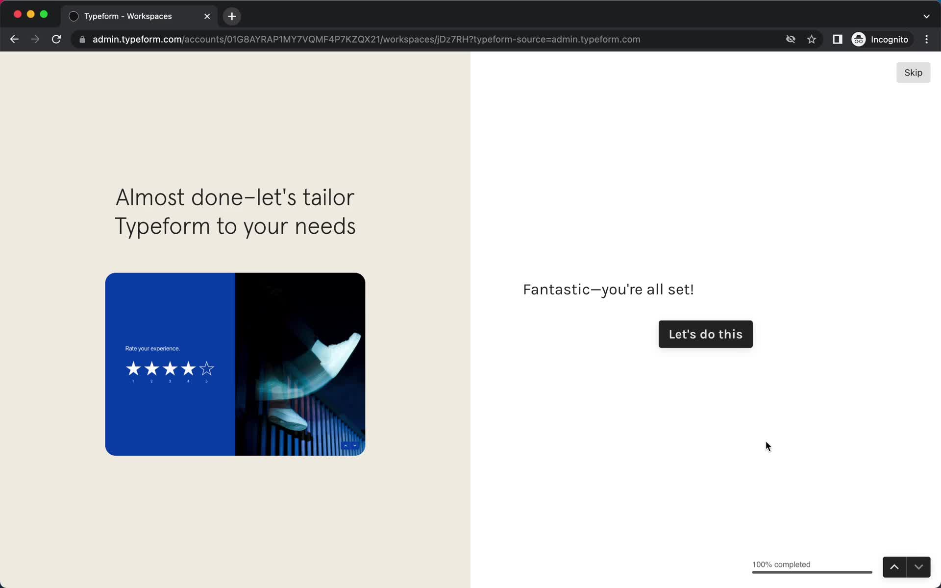 Onboarding screenshot